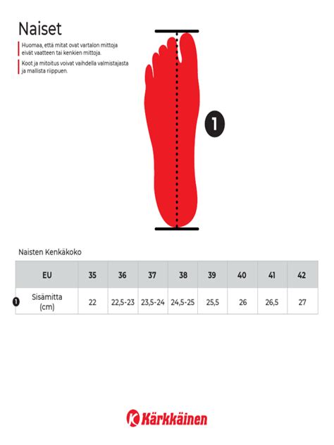 kengän kokotaulukko pdf.